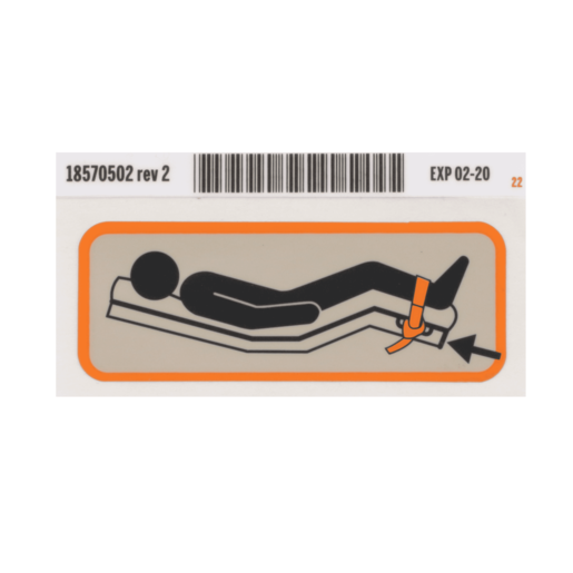 Hillrom Label, Restraint, Foot, RH - 18570502