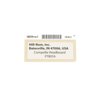 Hillrom Label, Hb, Identification - 186259