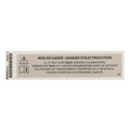 Hillrom Label, Unplug Warning, French - 186761301