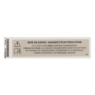 Hillrom Label, Unplug Warning, French - 186761301