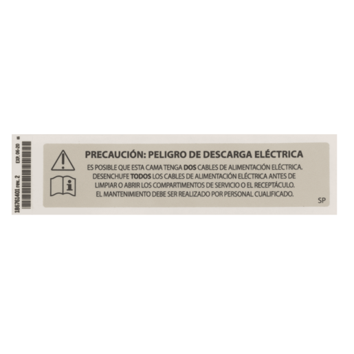 Hillrom Label, Unplug Warning, Spanish - 186761401
