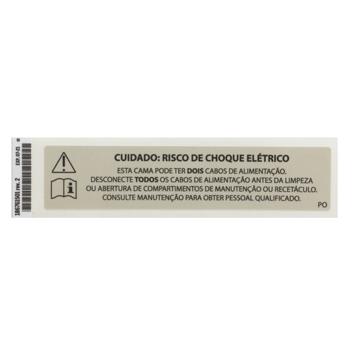 Hillrom Label, Unplug Warning, Polish - 186761501
