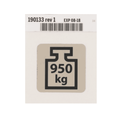 Hillrom Label, Max Bed Weight w/Swl - 190133