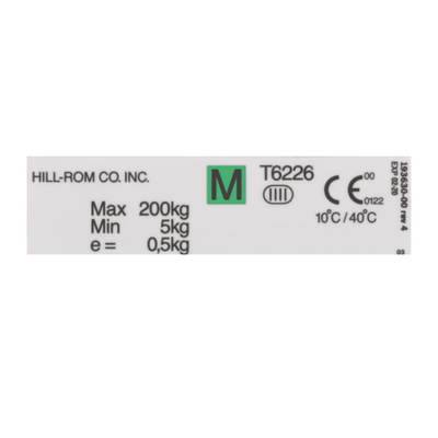 Hillrom Label, English Scale for Older Beds - 193630-00