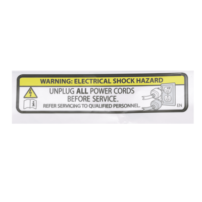 Hillrom Label, Elec Shock Hazard, English - 1965271