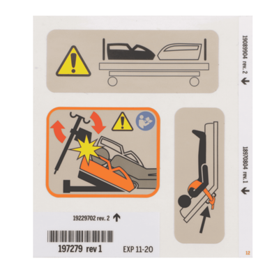 Hillrom Label, Sheet, Head Shroud RH - 197279