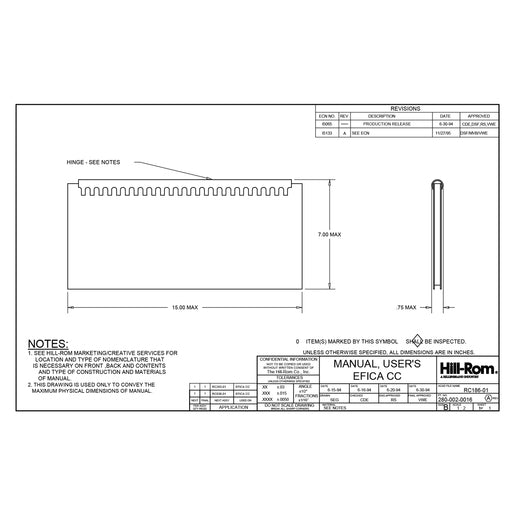 Hillrom  User Manual, Efica CC - 2800020016