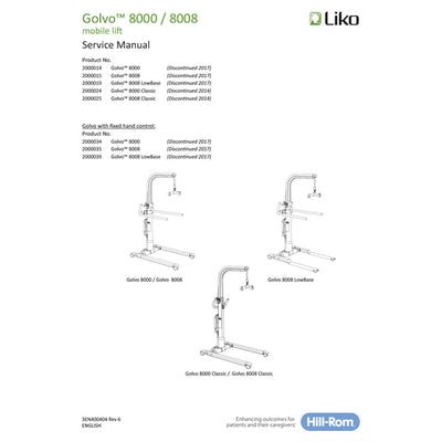 Hillrom Service Manual, Golvo 8000/8008 - 3EN400404