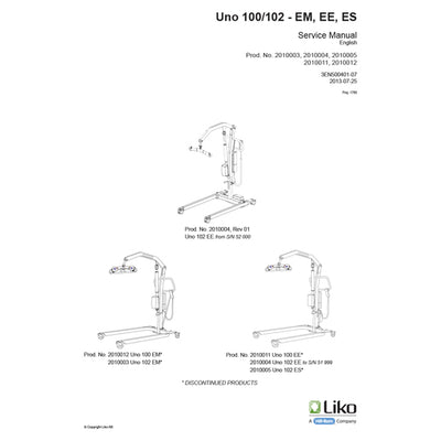 Hillrom Service Manual, UNO 100/102 EM EE ES - 3EN500401