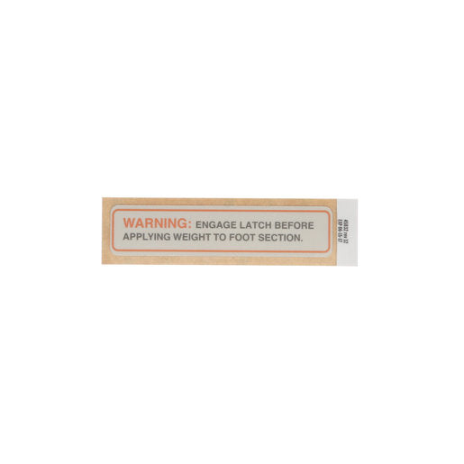 Hillrom Label, Foot Latch Warning - 45832