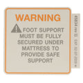 Hillrom Label, Foot Support Warning - 45834