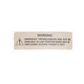 Hillrom Label, Emergency Trend Warning - 49487101