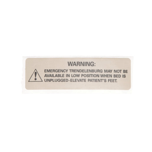 Hillrom Label, Emergency Trend Warning - 49487101