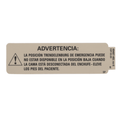 Hillrom Label, Emerg Trend Warning, Spanish - 49487401