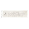 Hillrom Label, Receptacle Capacity - 49489