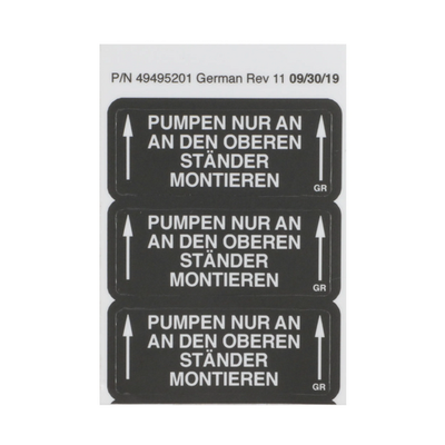 Hillrom Label, TotalCare, IV Pump Mtg, German - 49495201