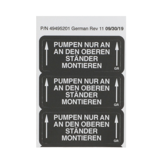 Hillrom Label, TotalCare, IV Pump Mtg, German - 49495201