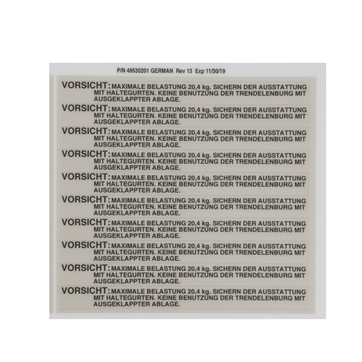 Hillrom Label, TotalCare, Max Load, German - 49530201
