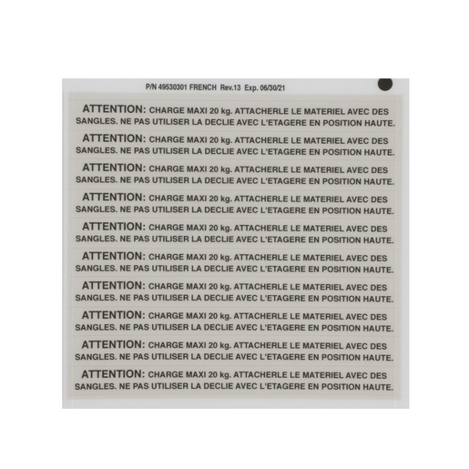 Hillrom Label, TotalCare, Max Load, Portuguese - 49530501
