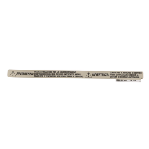 Hillrom Label, TotalCare, S/Rl Warning, Italian - 65049602