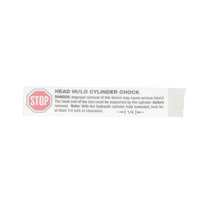 Hillrom Label, Warn, High/Low Head Cylinder Safety - 6561501
