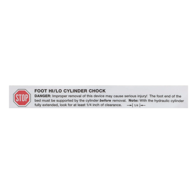 Hillrom Label Warning, High/Low Foot Cylinder Safety - 6561502