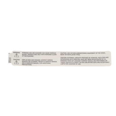 Hillrom Label, Siderail Warning - 65833