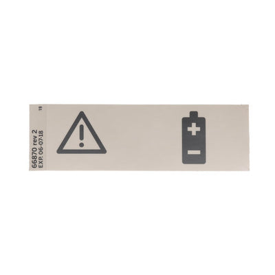 Hillrom Label, Battery Warning - 66870
