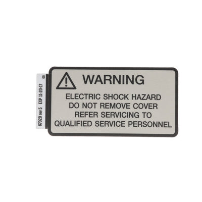 Hillrom Label, Caution, Electric Shock - 67020