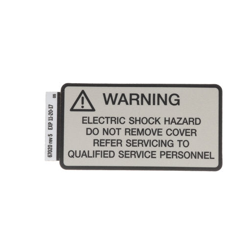 Hillrom Label, Caution, Electric Shock - 67020