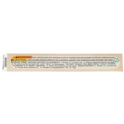 Hillrom Label, Warning, Scale, Na - 7082502