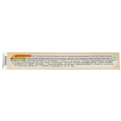 Hillrom Label, Warning, Scale, Na - 7082502