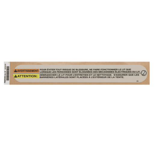 Hillrom Label, Warning, Non Scale, French - 70825301