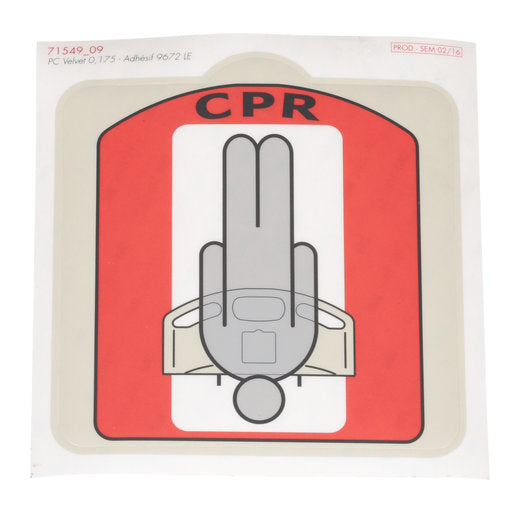 Hillrom Label, CPR Warning - 71549