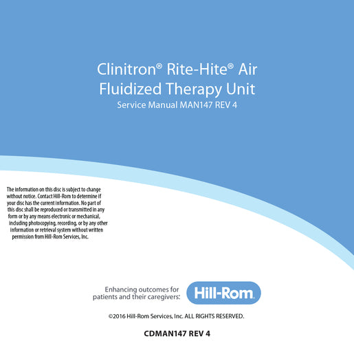 Hillrom CD, Clinitron Ritehite Service Manual - CDMAN147