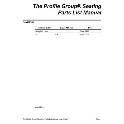 Hillrom Service Manual, Profile Group Parts - MAN096