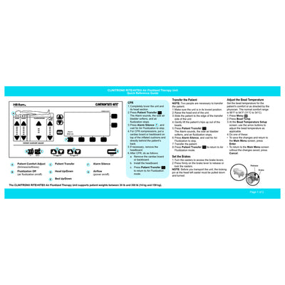 Hillrom QRG, Clinitron Rite Hite - QRG001
