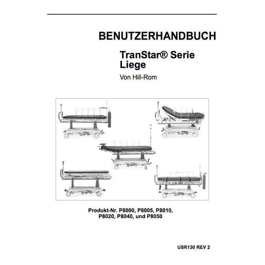 Hillrom User Manual, Transtar Stretchers, German - USR130