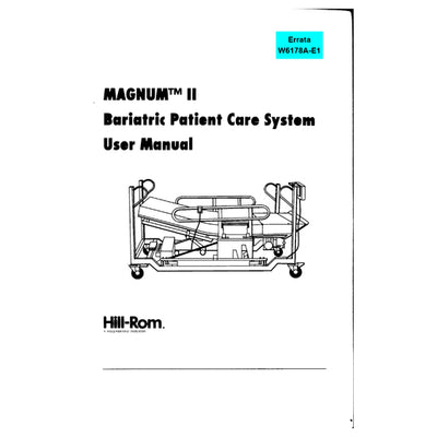 Hillrom User Manual, Magnum II - W6178A