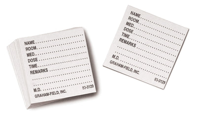 Graham Field Medicine Dispenser Tray Cards, Card size: 1 ½" x 1 ¾" ( Packaging - Each/Box of 500 )