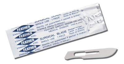 Graham Field Feather® Conventional Sterile Stainless Steel Surgical Blades ( Packaging - 1/pouch, 100 pouches/box ) ( Color - Stainless Steel )