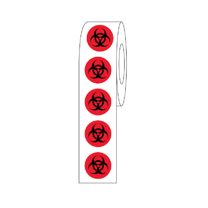 Globe Scientific Label Rolls, Cryo, 9.5mm, Biohazard Dots - GS-LCR-95BIO
