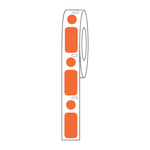 Globe Scientific Label/Dot Combo Roll, Cryo, Direct Thermal, 24x13mm & 9.5mm Dot, for 1.5mL Tubes
