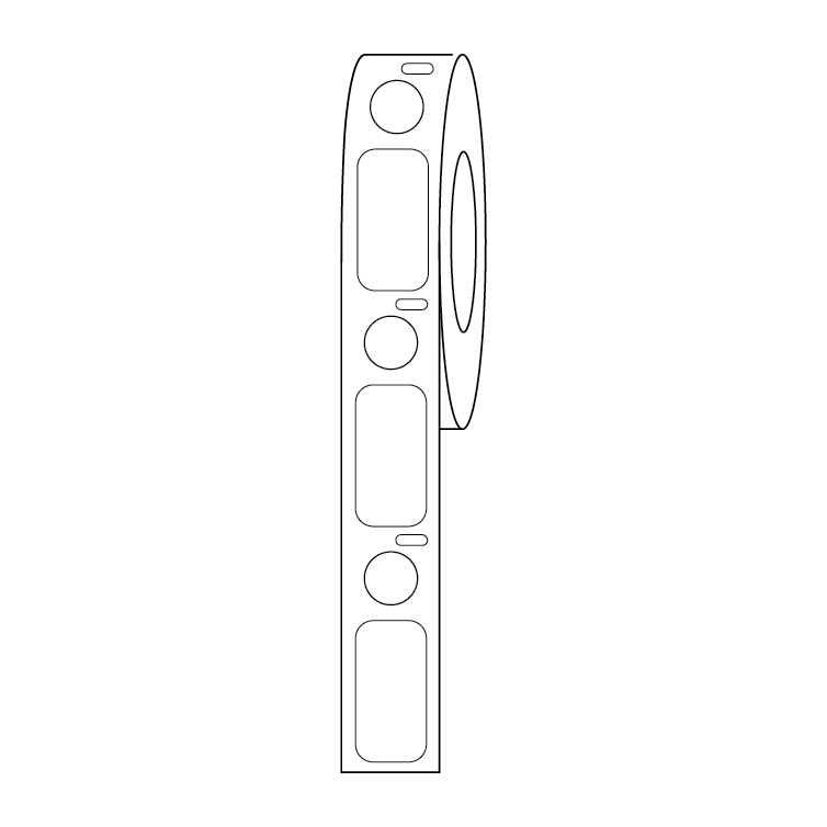 Globe Scientific Label/Dot Combo Roll, Cryo, Direct Thermal, 24x13mm & 9.5mm Dot, for 1.5mL Tubes
