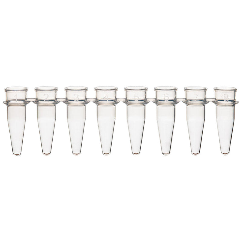 Globe Scientific 0.2mL 8-Strip Tubes, No Caps, Natural - GS-PCR-02S