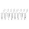 Globe Scientific QuickSnap 0.2mL 8-Strip Tubes, with Individually-Attached Dome and Flat Caps, Clear