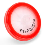 Globe Scientific Syringe Filter, PTFE Hydrophobic Membrane, 0.45μm Porosity, 13mm Diameter, PP Housing, Non-sterile, Bulk Packed