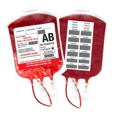 SIMRX SIMULATED STAINLESS BLOOD BAGS - Empty