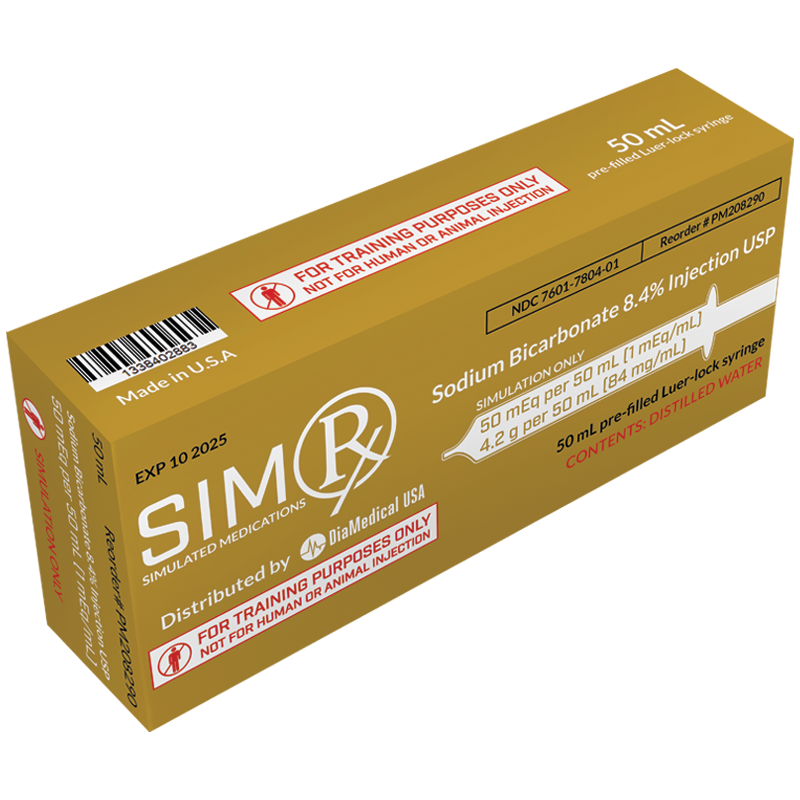 SimRx Sodium Bicarbonate 8.4% Injection PREFILLED SYRINGE USP 50mEq/50mL - Each