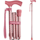 Switch Sticks Engraved Folding Walking Stick